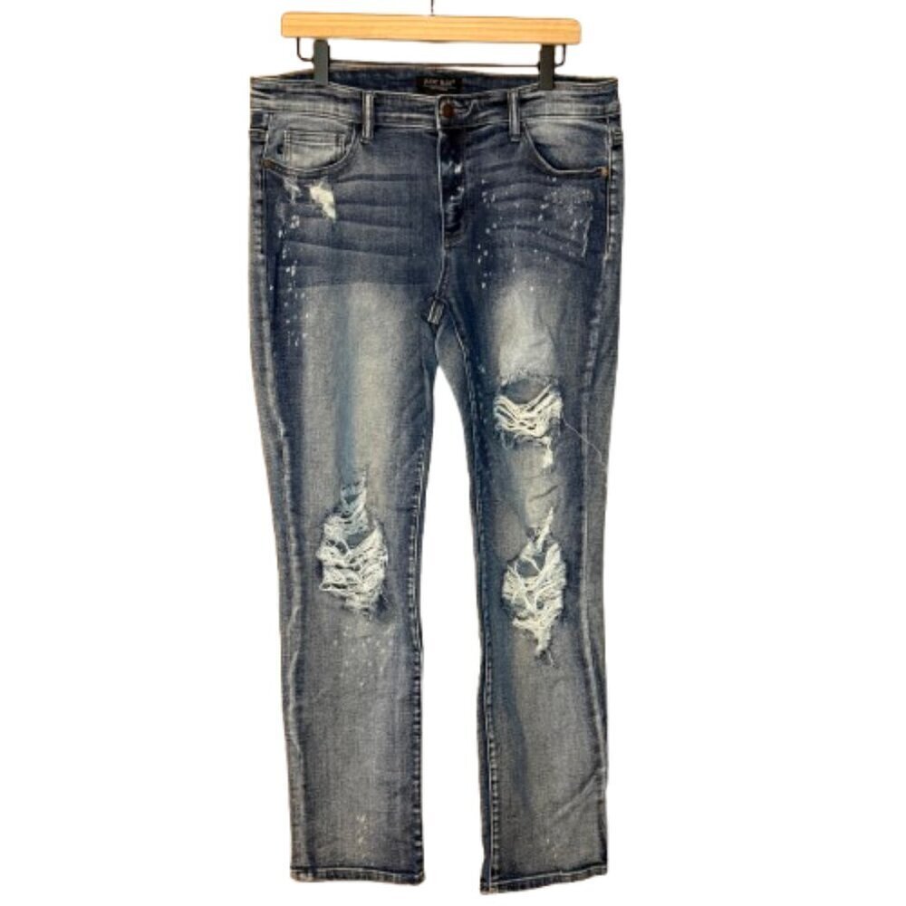 Women's 13/31 Judy Blue Jeans Boyfriend Fit Stretch Paint Spatter Distressed
